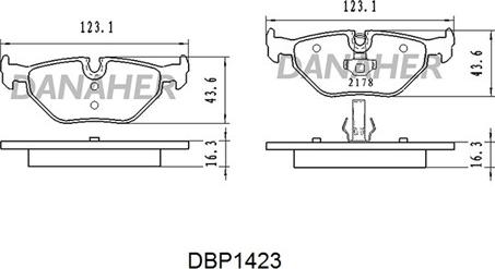 Danaher DBP1423 - Тормозные колодки, дисковые, комплект autosila-amz.com