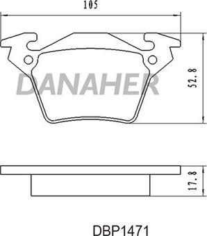 Danaher DBP1471 - Тормозные колодки, дисковые, комплект autosila-amz.com