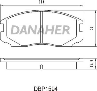 Danaher DBP1594 - Тормозные колодки, дисковые, комплект autosila-amz.com
