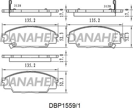 Danaher DBP1559/1 - Тормозные колодки, дисковые, комплект autosila-amz.com