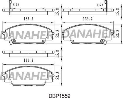 Danaher DBP1559 - Тормозные колодки, дисковые, комплект autosila-amz.com