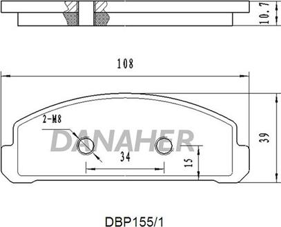 Danaher DBP155/1 - Тормозные колодки, дисковые, комплект autosila-amz.com