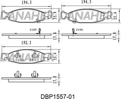 Danaher DBP1557-01 - Тормозные колодки, дисковые, комплект autosila-amz.com