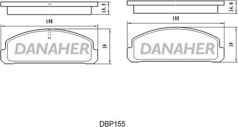 Danaher DBP155 - Тормозные колодки, дисковые, комплект autosila-amz.com