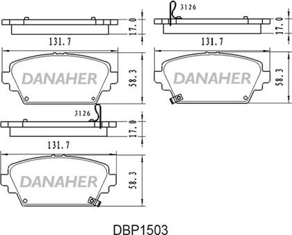Danaher DBP1503 - Тормозные колодки, дисковые, комплект autosila-amz.com