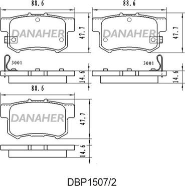 Danaher DBP1507/2 - Тормозные колодки, дисковые, комплект autosila-amz.com