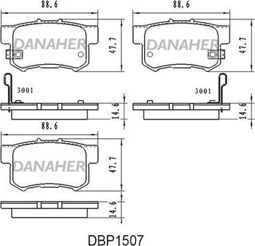 Danaher DBP1507 - Тормозные колодки, дисковые, комплект autosila-amz.com