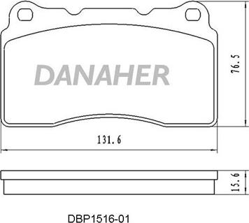 Danaher DBP1516-01 - Тормозные колодки, дисковые, комплект autosila-amz.com
