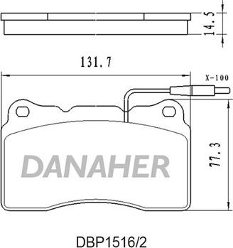 Danaher DBP1516/2 - Тормозные колодки, дисковые, комплект autosila-amz.com