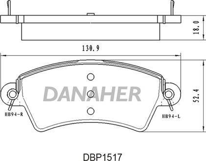Danaher DBP1517 - Тормозные колодки, дисковые, комплект autosila-amz.com