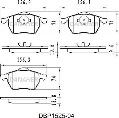 Danaher DBP1525-04 - Тормозные колодки, дисковые, комплект autosila-amz.com