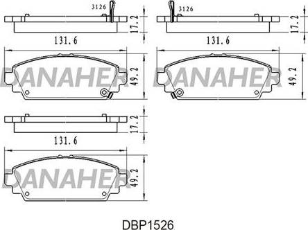 Danaher DBP1526 - Тормозные колодки, дисковые, комплект autosila-amz.com