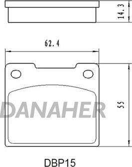 Danaher DBP15 - Тормозные колодки, дисковые, комплект autosila-amz.com