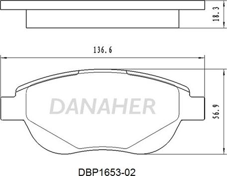 Danaher DBP1653-02 - Тормозные колодки, дисковые, комплект autosila-amz.com
