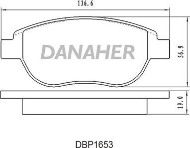 Danaher DBP1653 - Тормозные колодки, дисковые, комплект autosila-amz.com