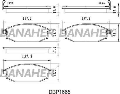 Danaher DBP1665 - Тормозные колодки, дисковые, комплект autosila-amz.com