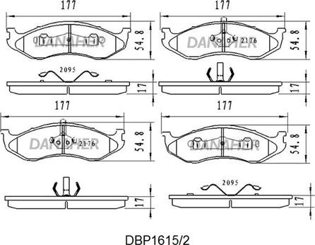 Danaher DBP1615/2 - Тормозные колодки, дисковые, комплект autosila-amz.com