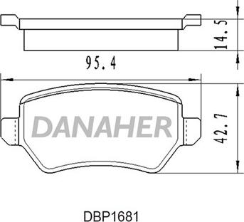 Danaher DBP1681 - Тормозные колодки, дисковые, комплект autosila-amz.com