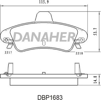 Danaher DBP1683 - Тормозные колодки, дисковые, комплект autosila-amz.com