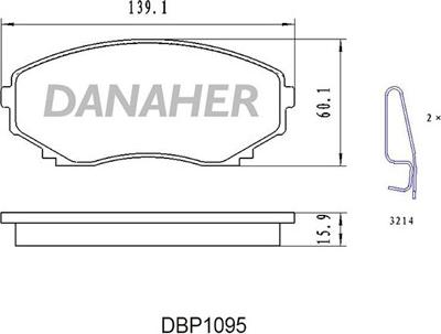 Danaher DBP1095 - Тормозные колодки, дисковые, комплект autosila-amz.com