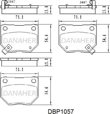 Danaher DBP1057 - Тормозные колодки, дисковые, комплект autosila-amz.com