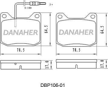 Danaher DBP106-01 - Тормозные колодки, дисковые, комплект autosila-amz.com
