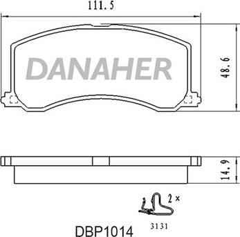 Danaher DBP1014 - Тормозные колодки, дисковые, комплект autosila-amz.com