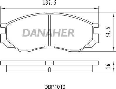 Danaher DBP1010 - Тормозные колодки, дисковые, комплект autosila-amz.com