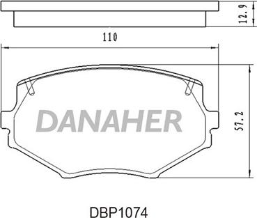 Danaher DBP1074 - Тормозные колодки, дисковые, комплект autosila-amz.com