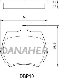 Danaher DBP10 - Тормозные колодки, дисковые, комплект autosila-amz.com