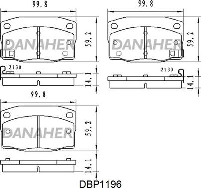 Danaher DBP1196 - Тормозные колодки, дисковые, комплект autosila-amz.com