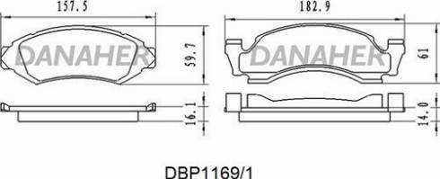 Danaher DBP1169/1 - Тормозные колодки, дисковые, комплект autosila-amz.com