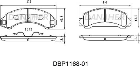 Danaher DBP1168-01 - Тормозные колодки, дисковые, комплект autosila-amz.com