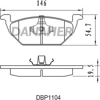 Danaher DBP1104 - Тормозные колодки, дисковые, комплект autosila-amz.com