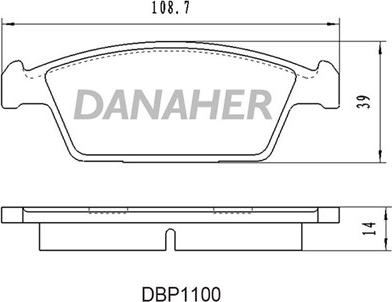 Danaher DBP1100 - Тормозные колодки, дисковые, комплект autosila-amz.com