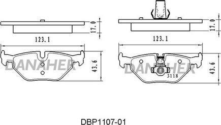 Danaher DBP1107-01 - Тормозные колодки, дисковые, комплект autosila-amz.com
