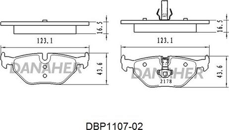 Danaher DBP1107-02 - Тормозные колодки, дисковые, комплект autosila-amz.com