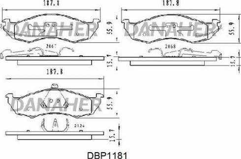 Danaher DBP118/1 - Тормозные колодки, дисковые, комплект autosila-amz.com