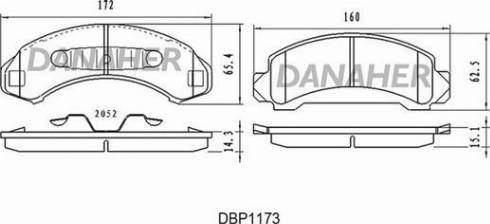 Danaher DBP1173 - Тормозные колодки, дисковые, комплект autosila-amz.com