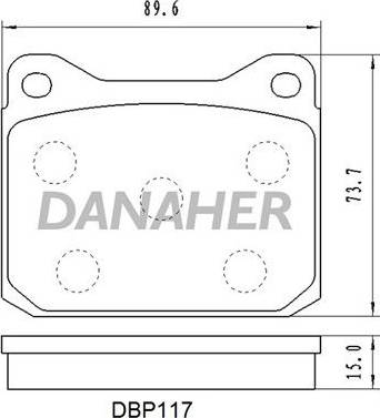 Danaher DBP117 - Тормозные колодки, дисковые, комплект autosila-amz.com