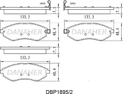 Danaher DBP1895/2 - Тормозные колодки, дисковые, комплект autosila-amz.com