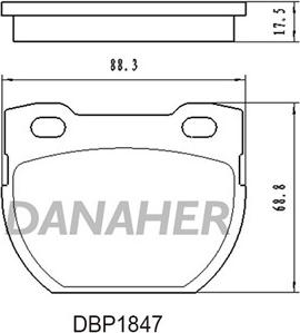 Danaher DBP1847 - Тормозные колодки, дисковые, комплект autosila-amz.com