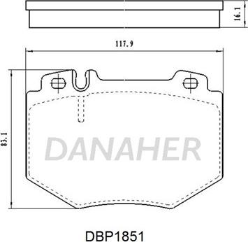 Danaher DBP1851 - Тормозные колодки, дисковые, комплект autosila-amz.com