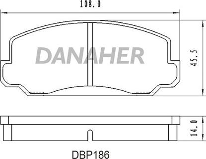Danaher DBP186 - Тормозные колодки, дисковые, комплект autosila-amz.com