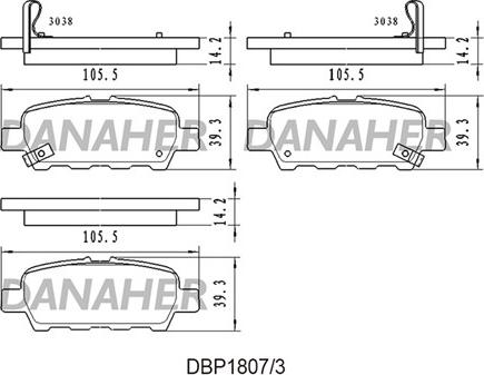 Danaher DBP1807/3 - Тормозные колодки, дисковые, комплект autosila-amz.com