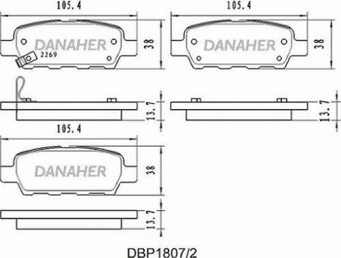 Danaher DBP1807/2 - Тормозные колодки, дисковые, комплект autosila-amz.com