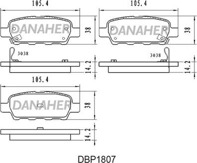 Danaher DBP1807 - Тормозные колодки, дисковые, комплект autosila-amz.com