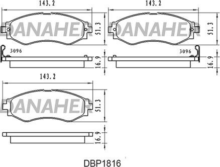 Danaher DBP1816 - Тормозные колодки, дисковые, комплект autosila-amz.com