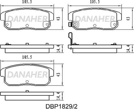 Danaher DBP1829/2 - Тормозные колодки, дисковые, комплект autosila-amz.com