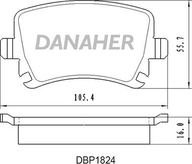 Danaher DBP1824 - Тормозные колодки, дисковые, комплект autosila-amz.com